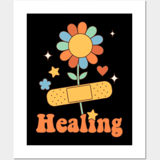 Healing retro vintage 70s style Posters and Art